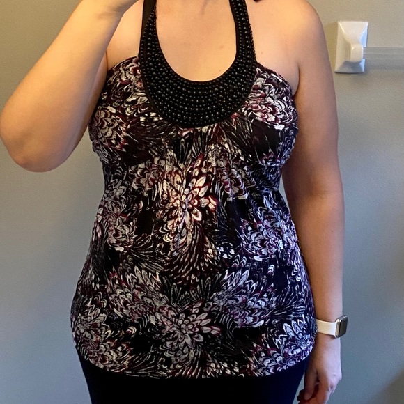 Studio Y Black and Pink Beaded Halter Medium -SOLD - Picture 8 of 9